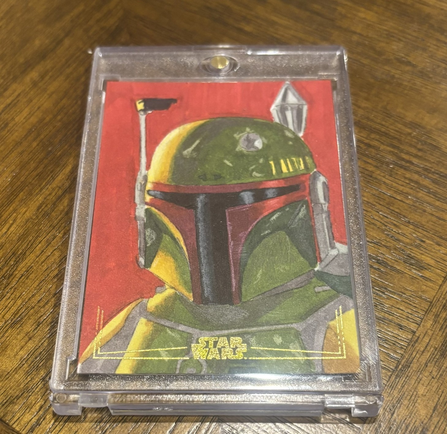 2026 Topps Chrome Star Wars Galaxy Boba Fett Gold Foil Sketch Jason Christner /1
