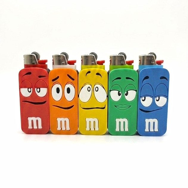 5 M&M's Character Lighter Red Orange Yellow Green Blue