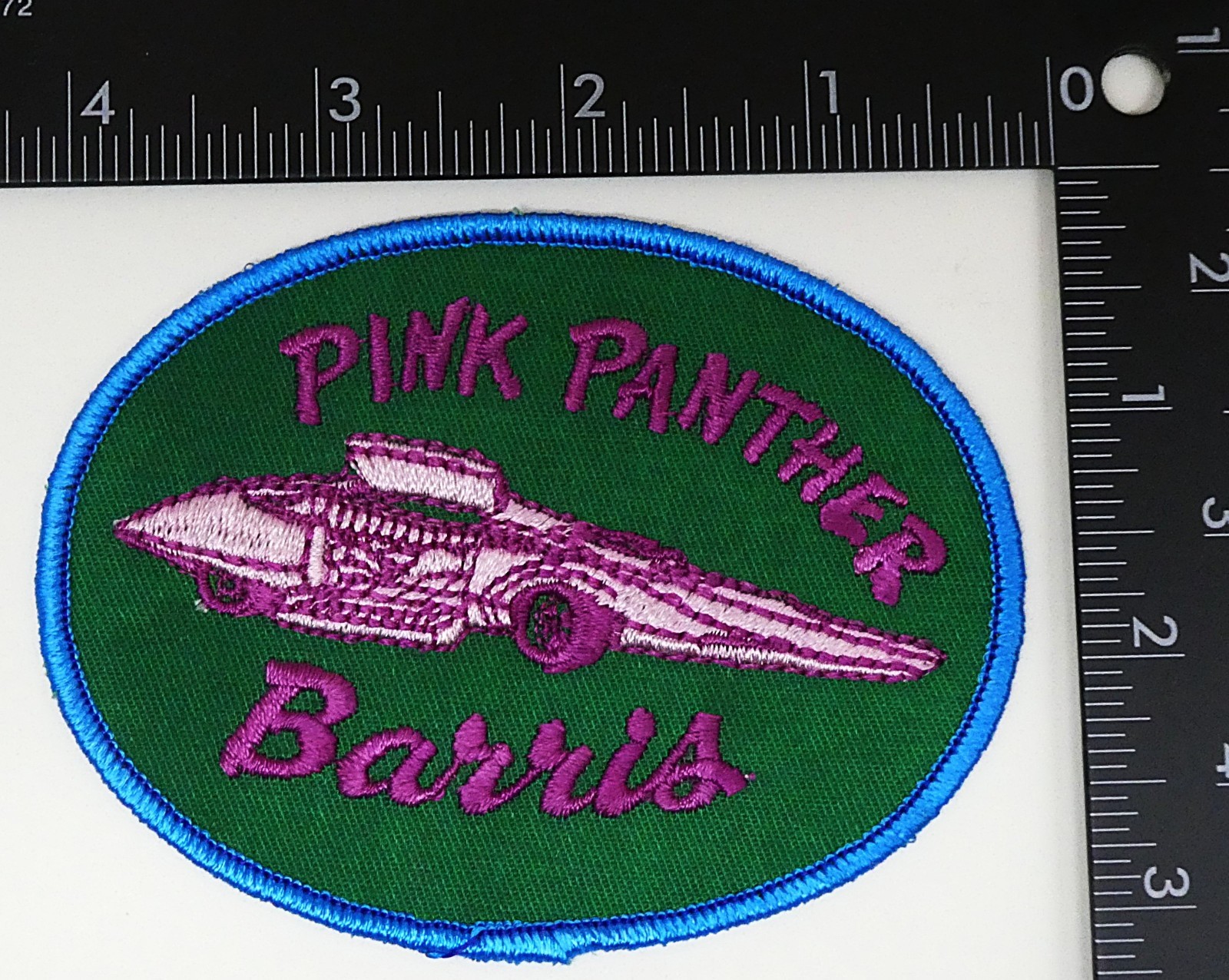 Vintage George Barris Kustoms Pink Panther Car Embroidered Sew-On Patch 4\