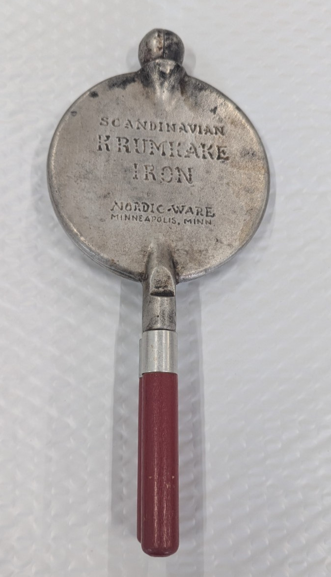 Vintage Nordic Ware Scandinavian Krumkake Iron Aluminum Minn, MN Pizzelle Waffle