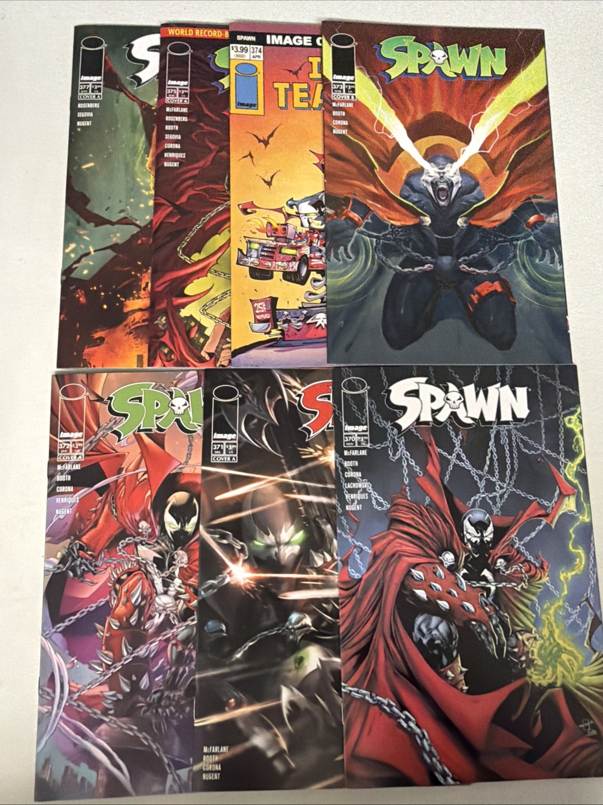 Spawn #370 371 372 373 374 375 377 Image Lot Run Set NM- *T16