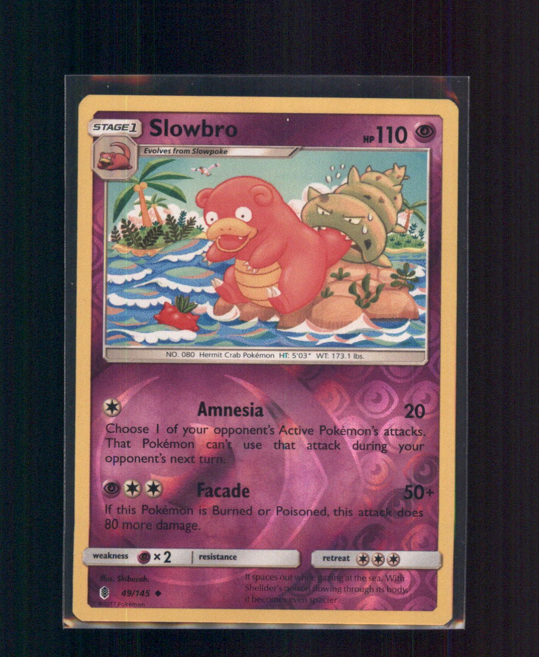Slowbro Reverse Holo Uncommon SM - Guardians Rising 49/145 NM