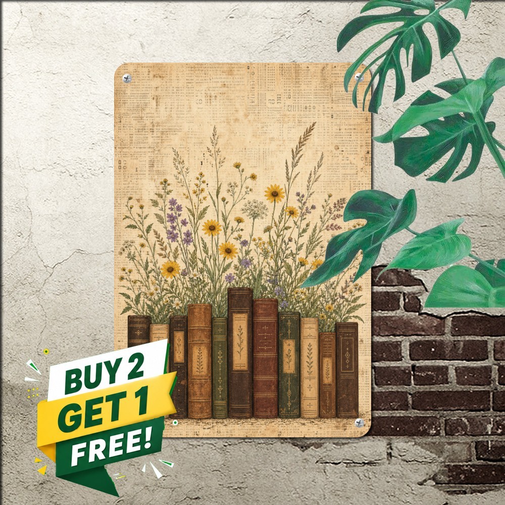 vintage books wildflowers illustration antique book stack still