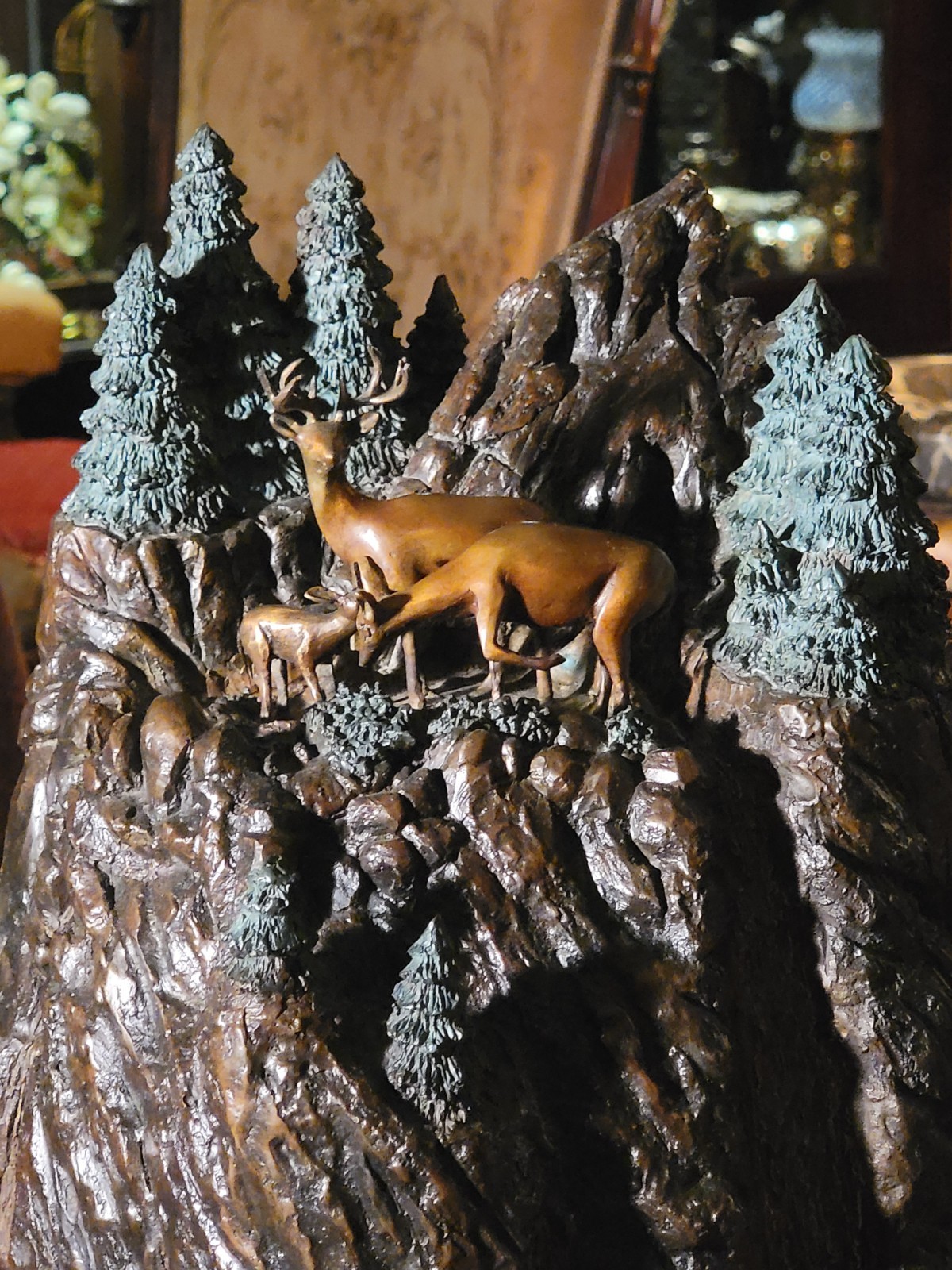 1994 Bronze Sculpture Mountain Deer by Daniel Parker 11.5\ 1994 Bronze Sculpture Mountain Deer by Daniel Parker 11.5\