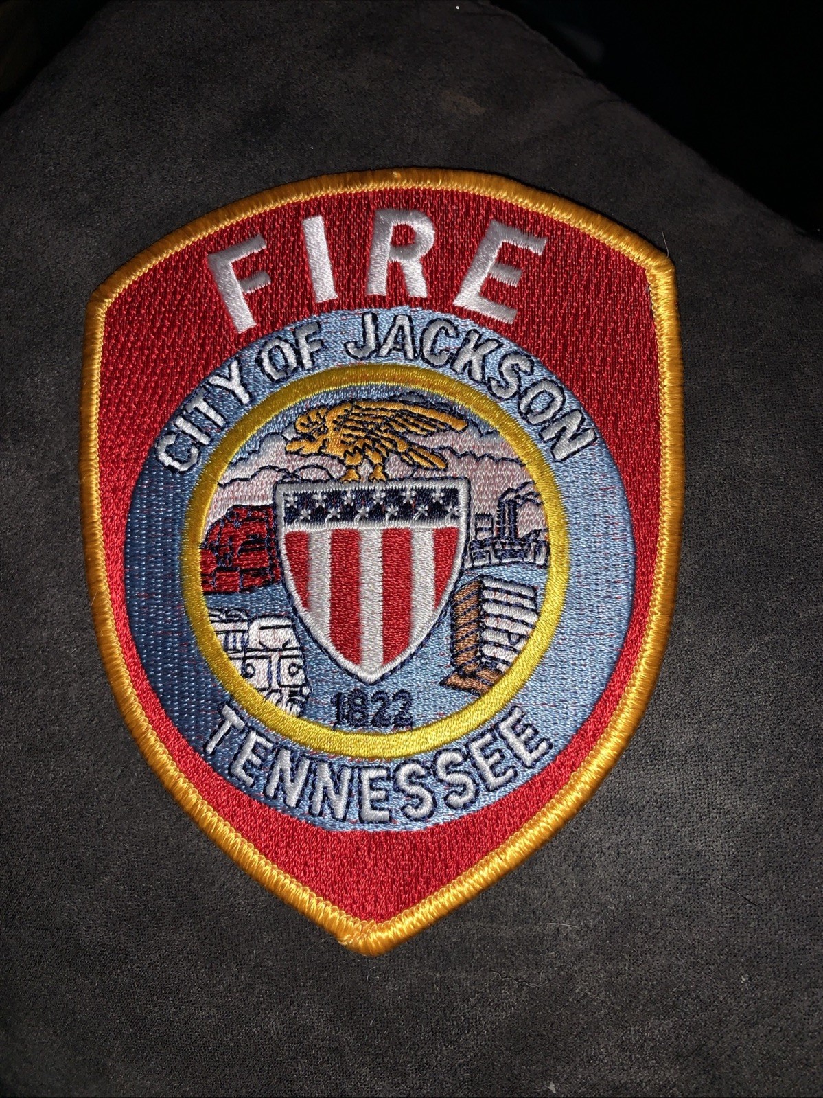 CITY OF Jackson Tennessee Fire Patch  1822 DEPARTMENT RARE LG SHOUDER