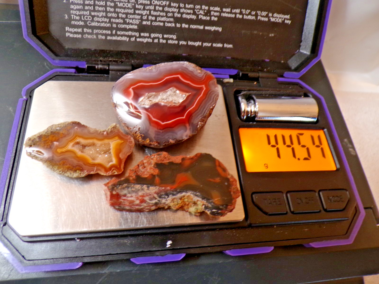 3 Condor Agate Polished Half Nodules - 44.54 grams
