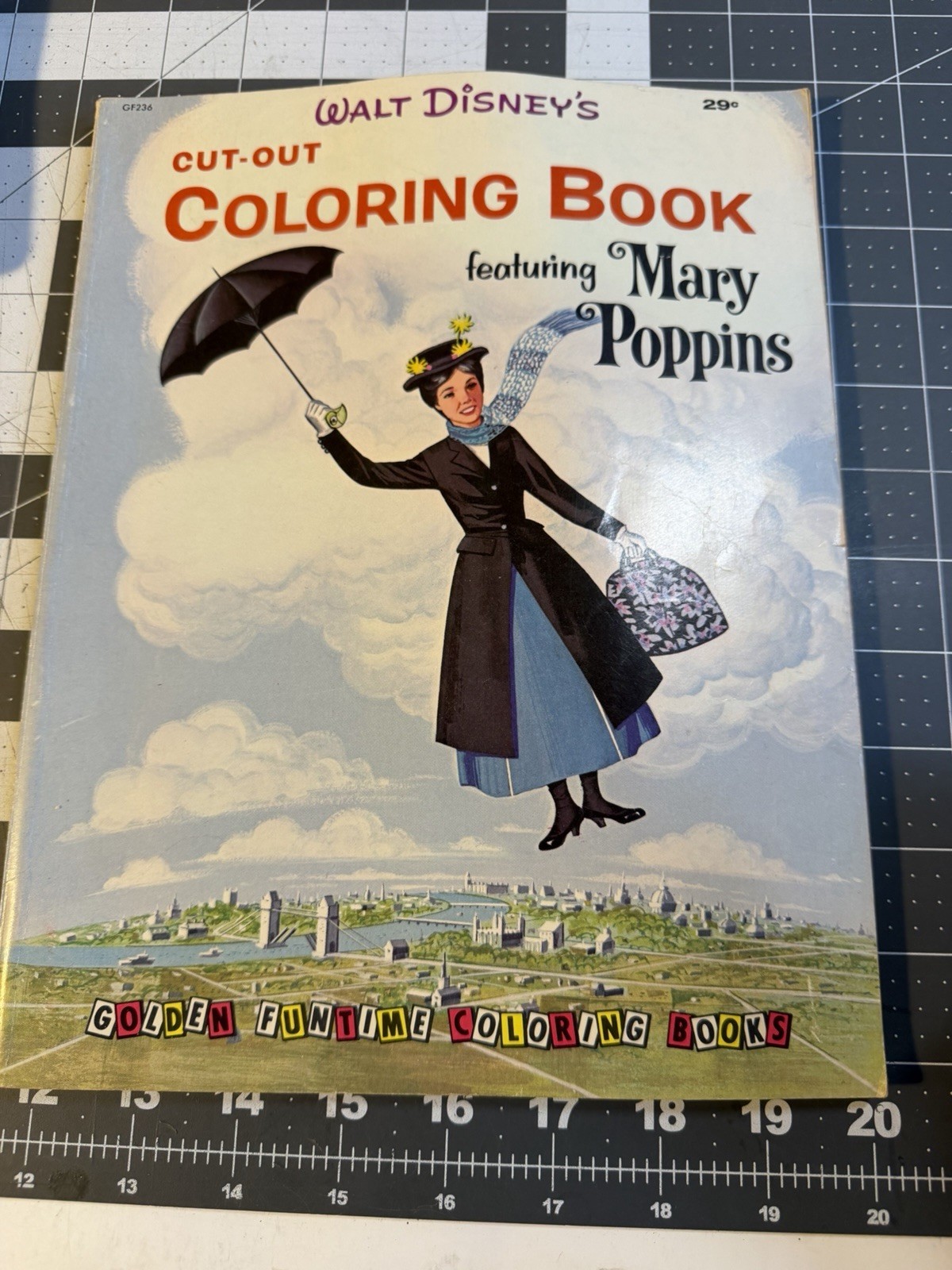 1964 Walt Disney's Cut-Out Coloring Book featuring Mary Poppins Golden Funtime 
