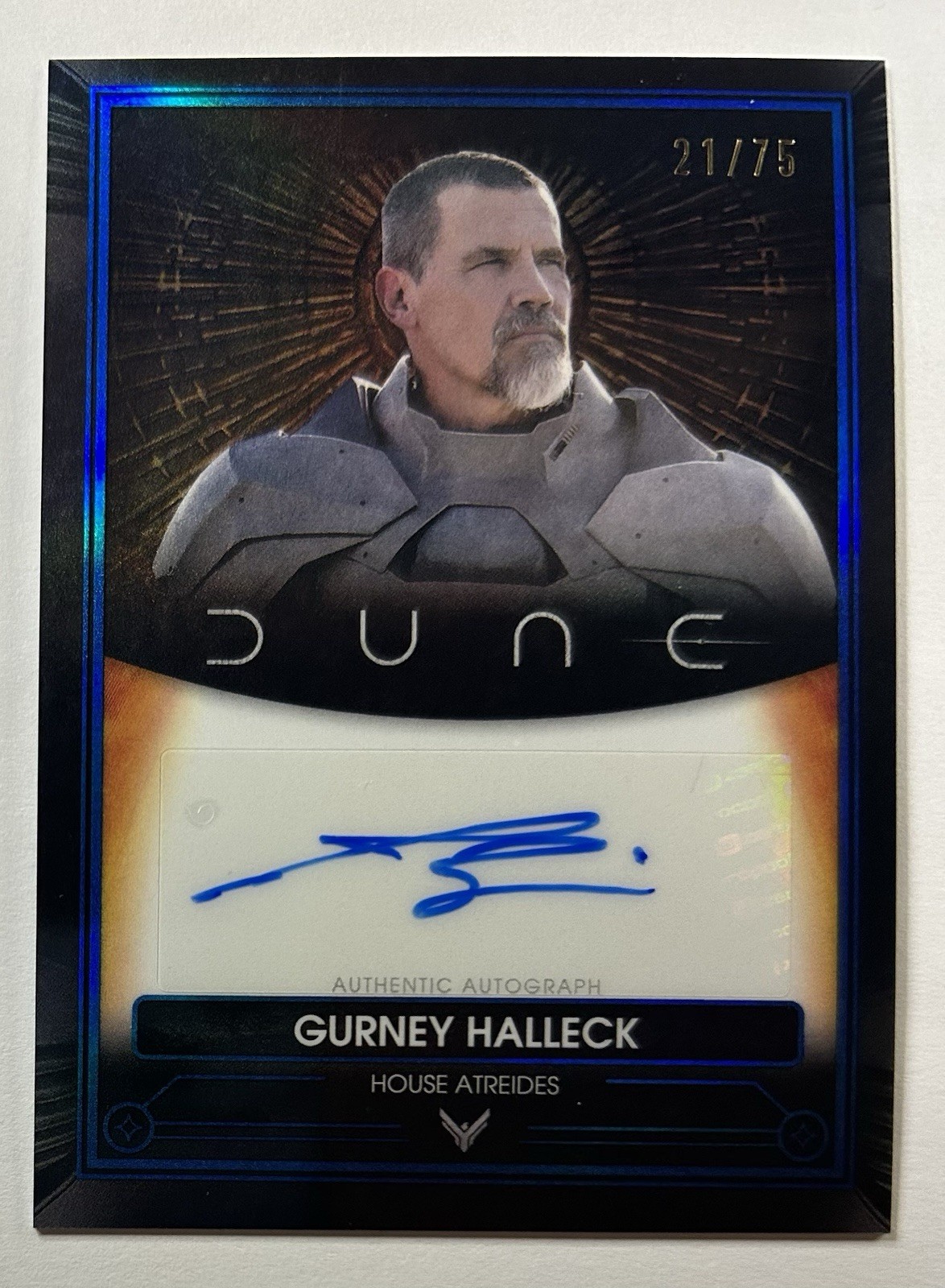 2024 Topps Chrome Dune Halleck Josh Brolin Auto Autograph Blue Refractor /75 GH