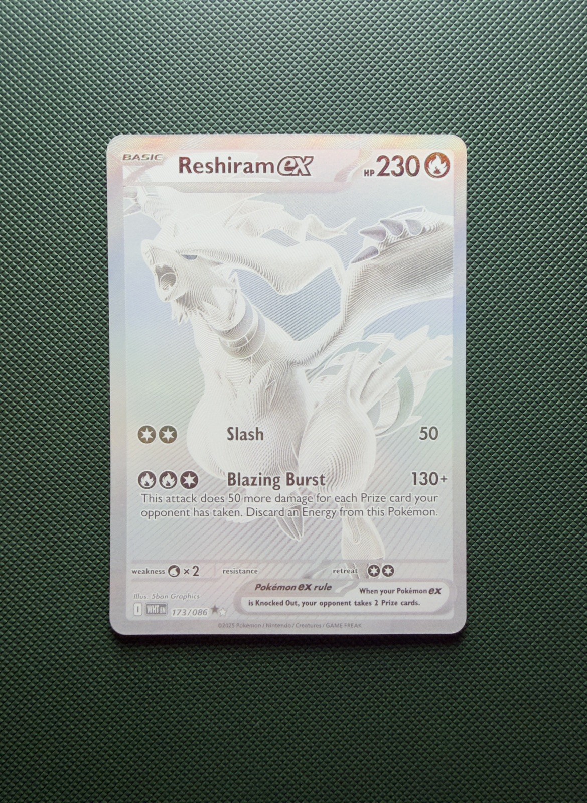 Pokémon Reshiram ex 173/086 White Flare Special Illustration Rare NM