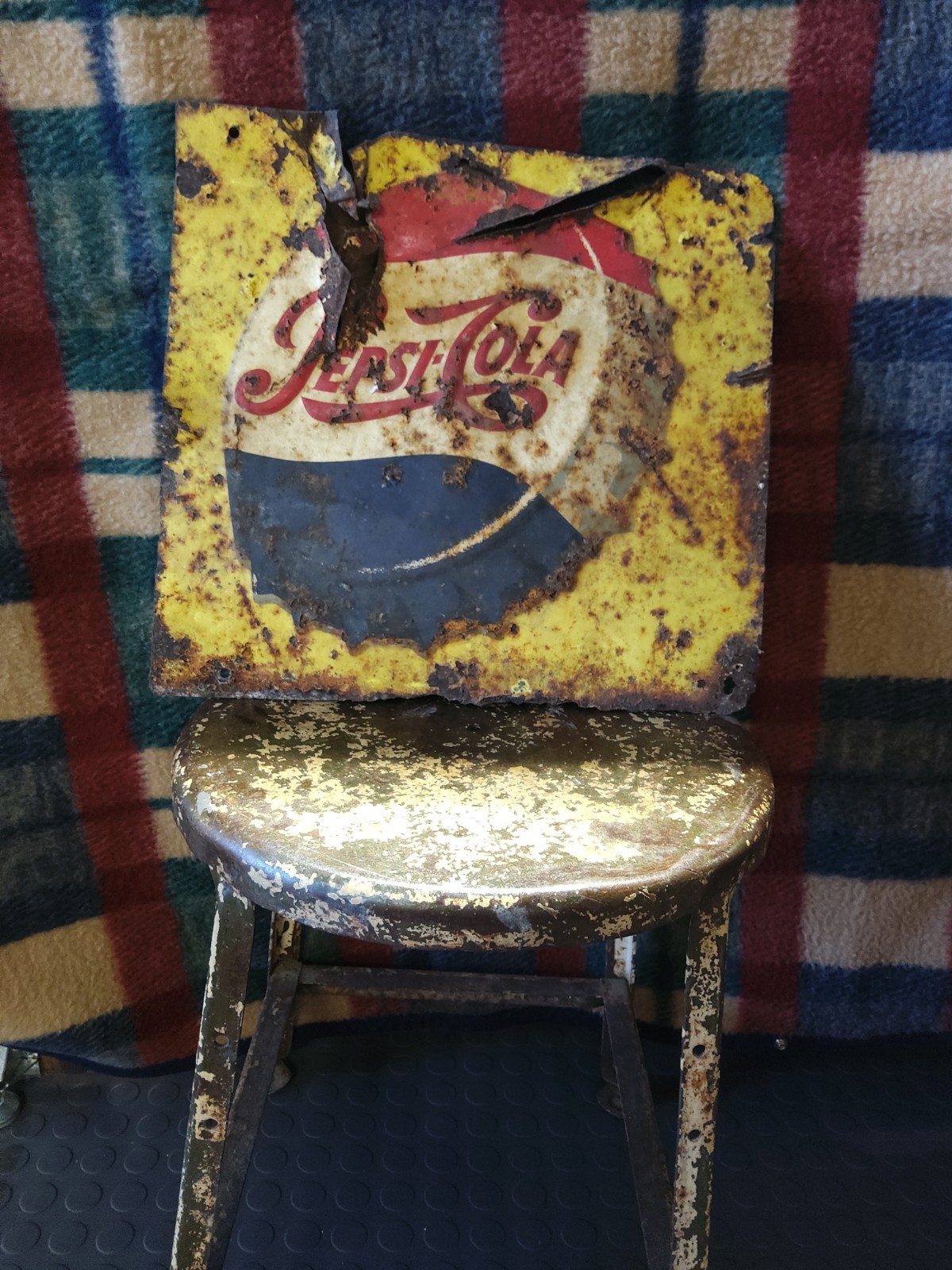 Vintage Pepsi Cola 1950s Sign , Original Patina 