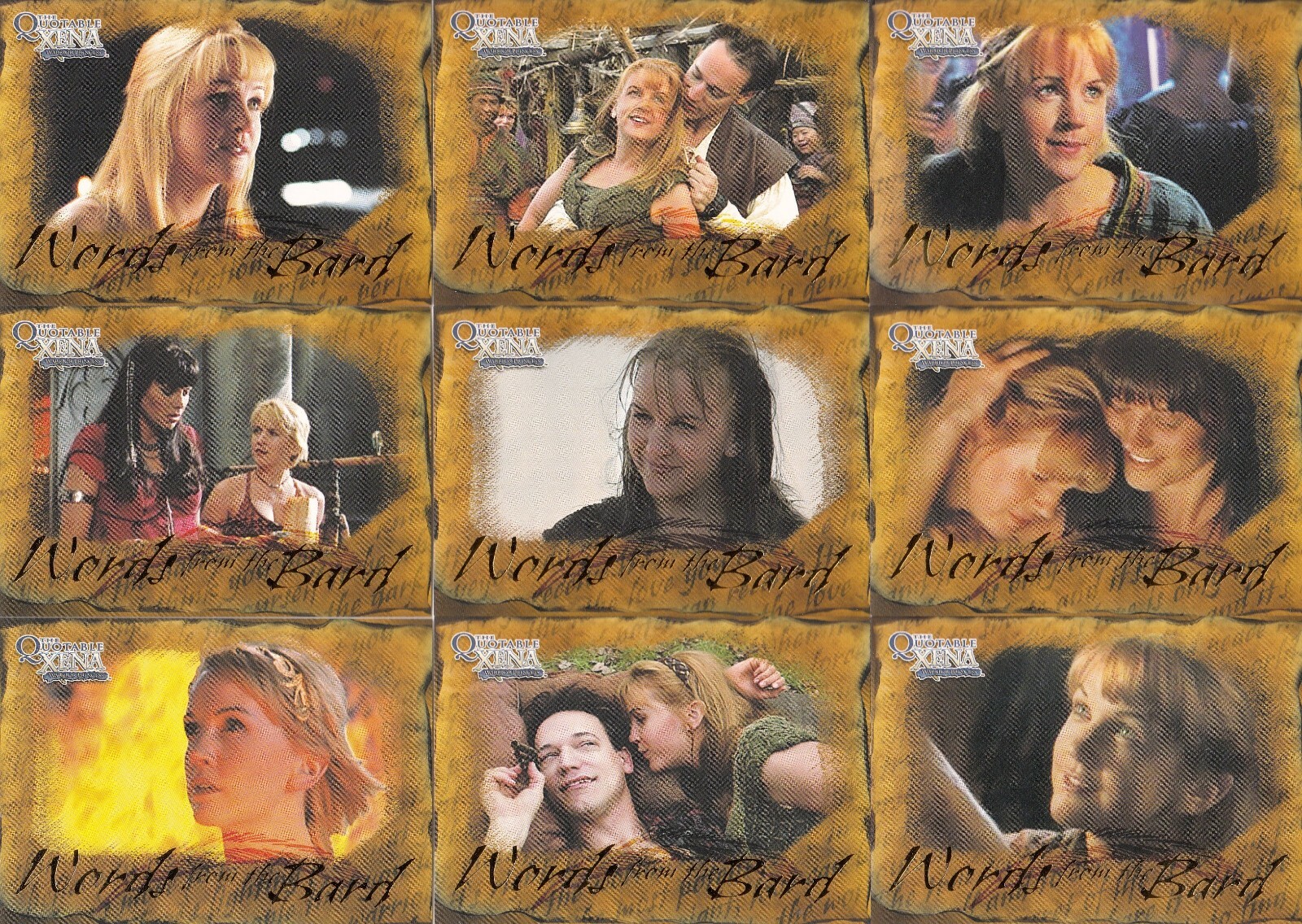 THE QUOTABLE XENA 2003 RITTENHOUSE WORDS FROM THE BARD INSERT CARD SET B1 - B9