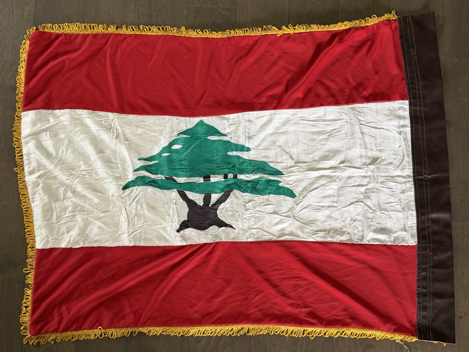 Vintage LEBANON Flag 41” x 29” Double Sided