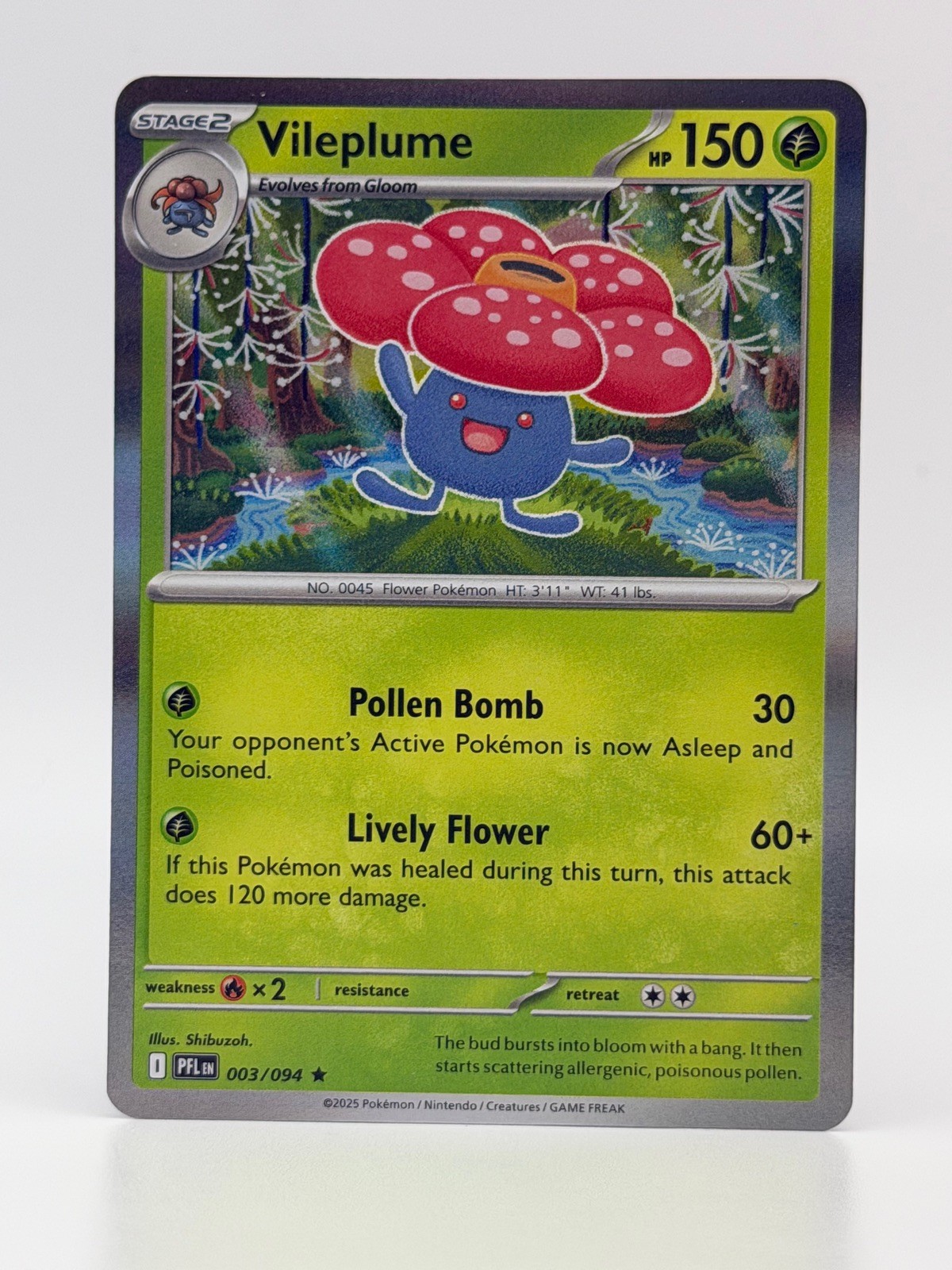 Pokemon TCG Card Phantasmal Flames 003/094 Vileplume Holo Rare