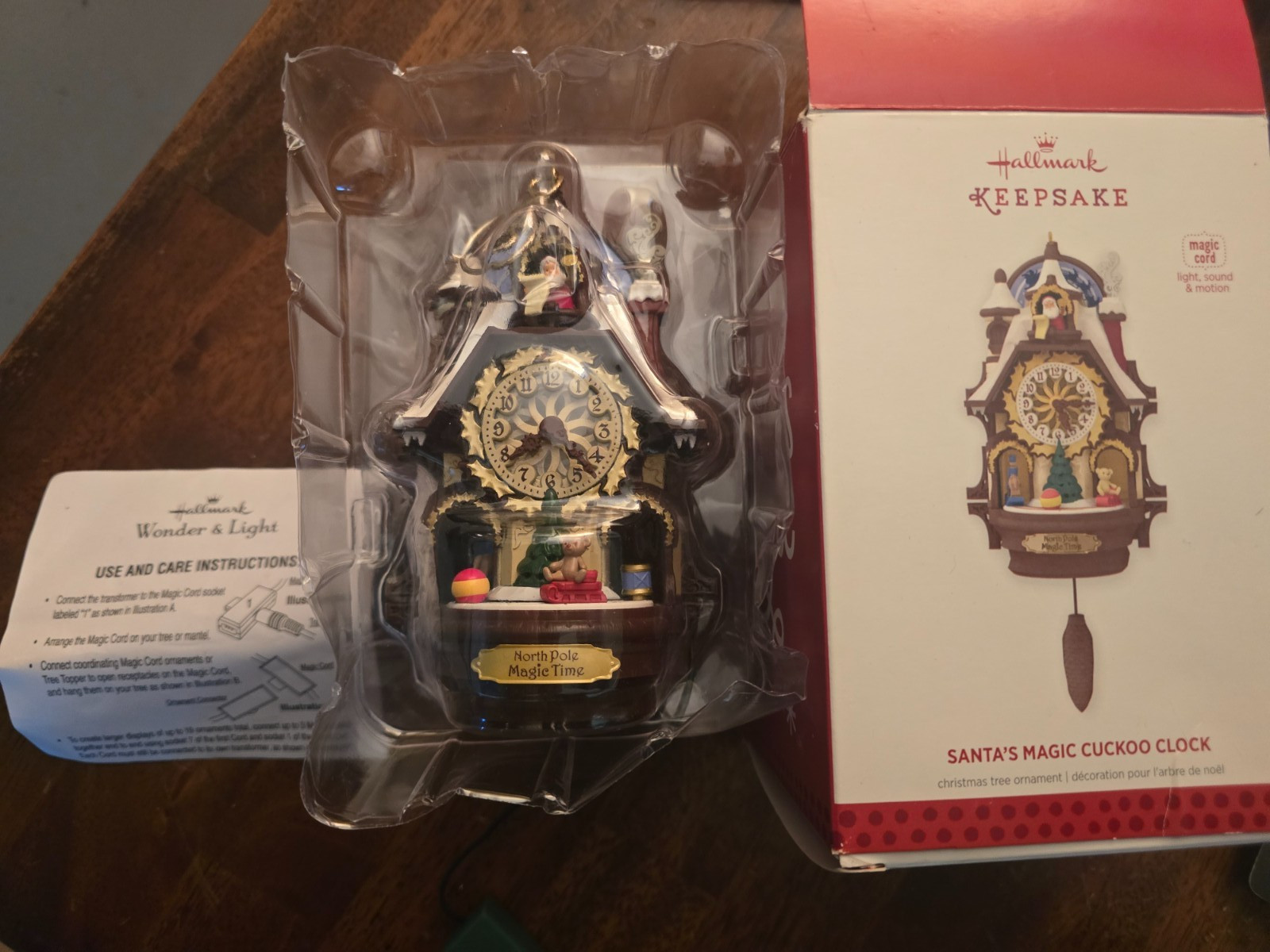 Hallmark Keepsake Santa\'s Magic Cuckoo Clock Christmas Ornament NEEDS MAGIC CORD