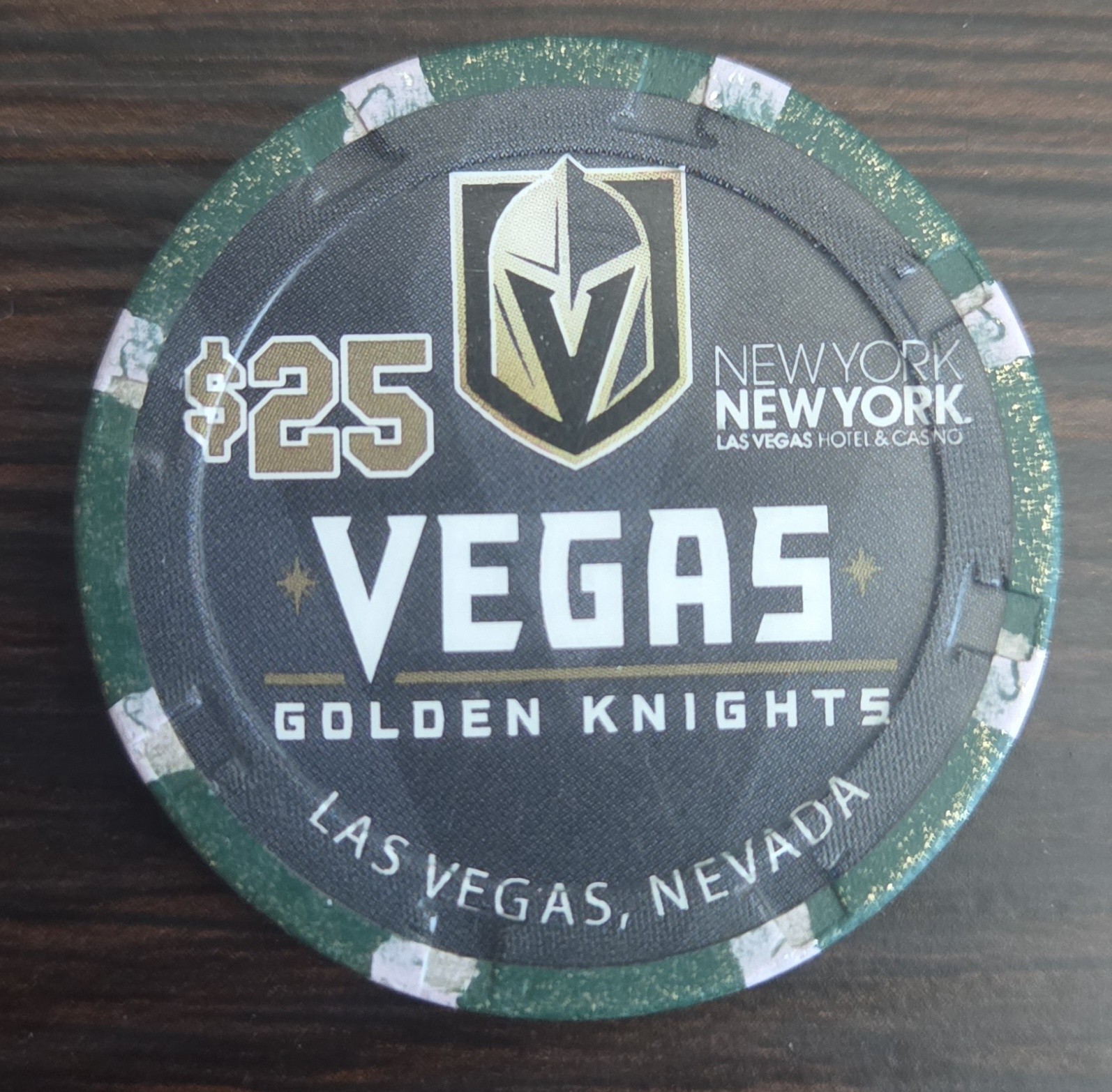 $25 New York New York Casino Las Vegas, NV Vegas Golden Knights Casino Chip $25 New York New York Casino Las Vegas, NV Vegas Golden Knights Casino Chip