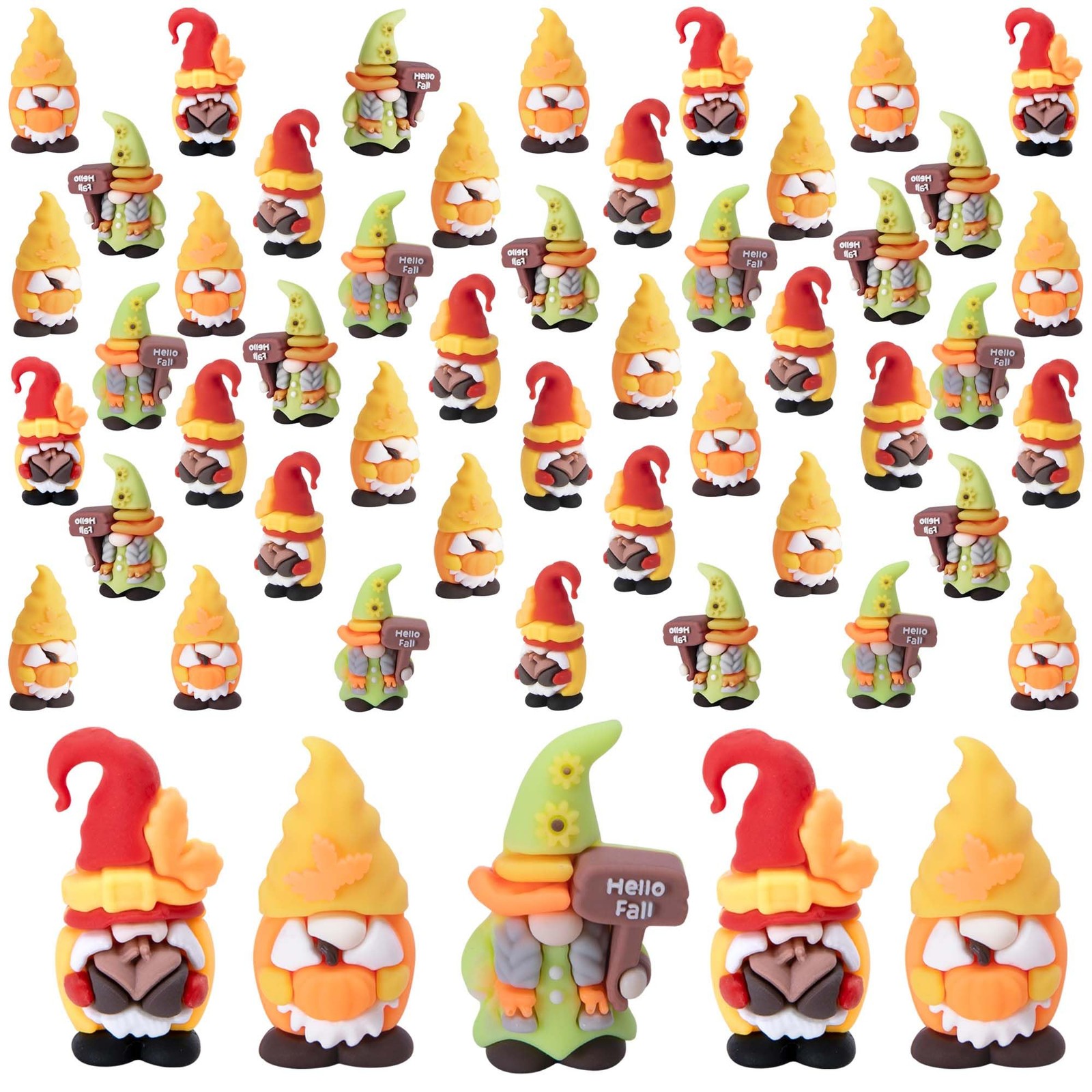 60 Pcs Fall Mini Gnomes Figurines Thanksgiving Miniature Gnome Ornaments