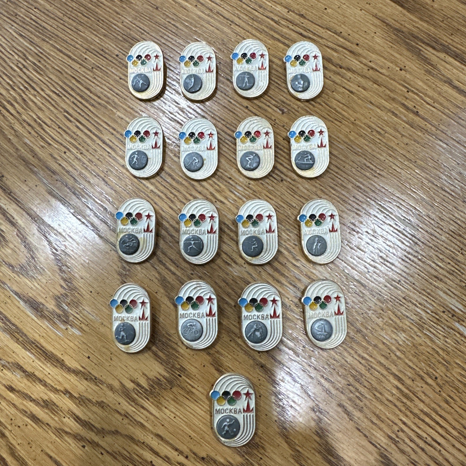 Vintage 1980 RUSSIAN OLYMPIC PiNS,  17 Different Sports