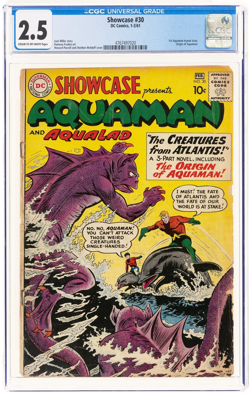Showcase #30 CGC 2.5 1st Silver Age Aquaman + Origin KEY