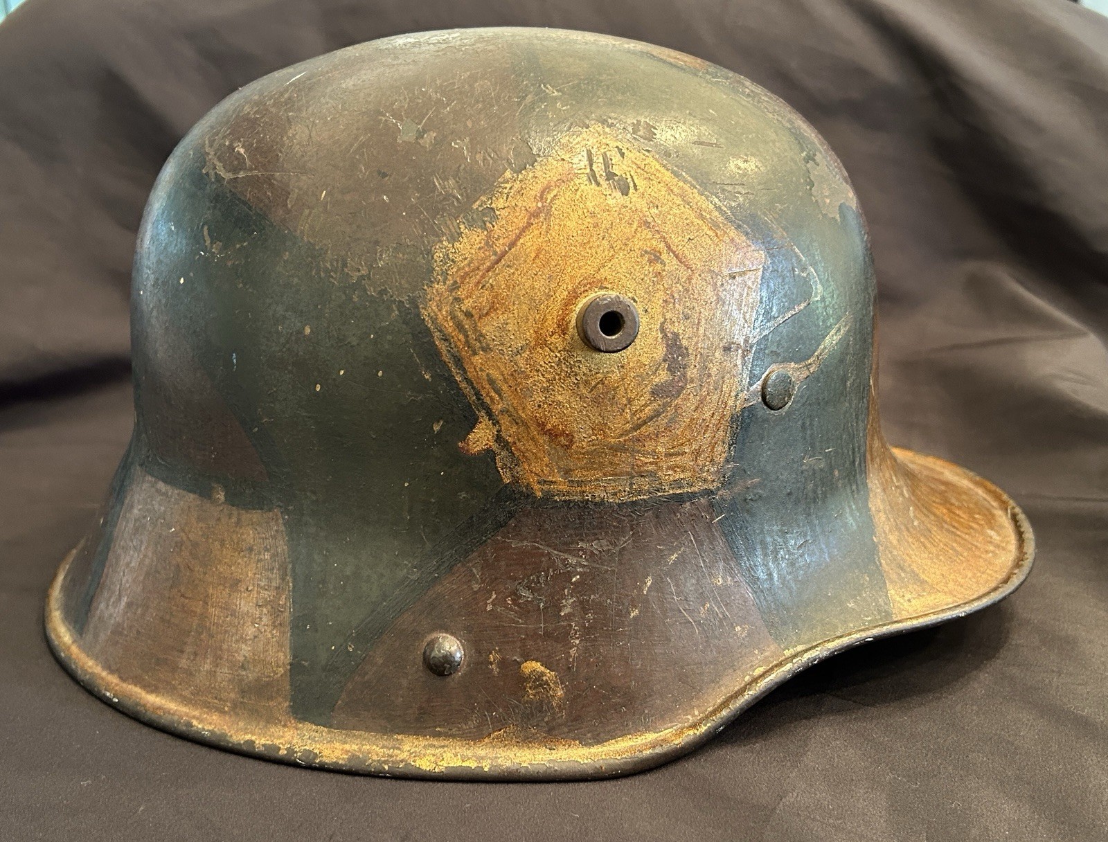 WWI Imperial German M16 Camouflaged Helmet