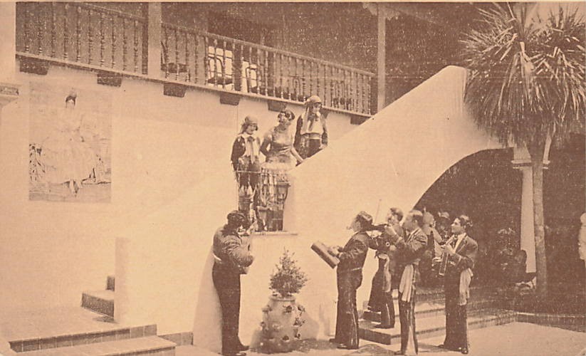 Postcard Mexico: Hotel Agua Caliente Courtyard Scene, Tijuana