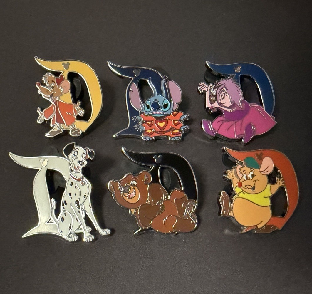 Disney 2025 Disneyland Hidden Mickey Wave B Pin COMPLETE 6 DISNEY D PIN W/Chaser