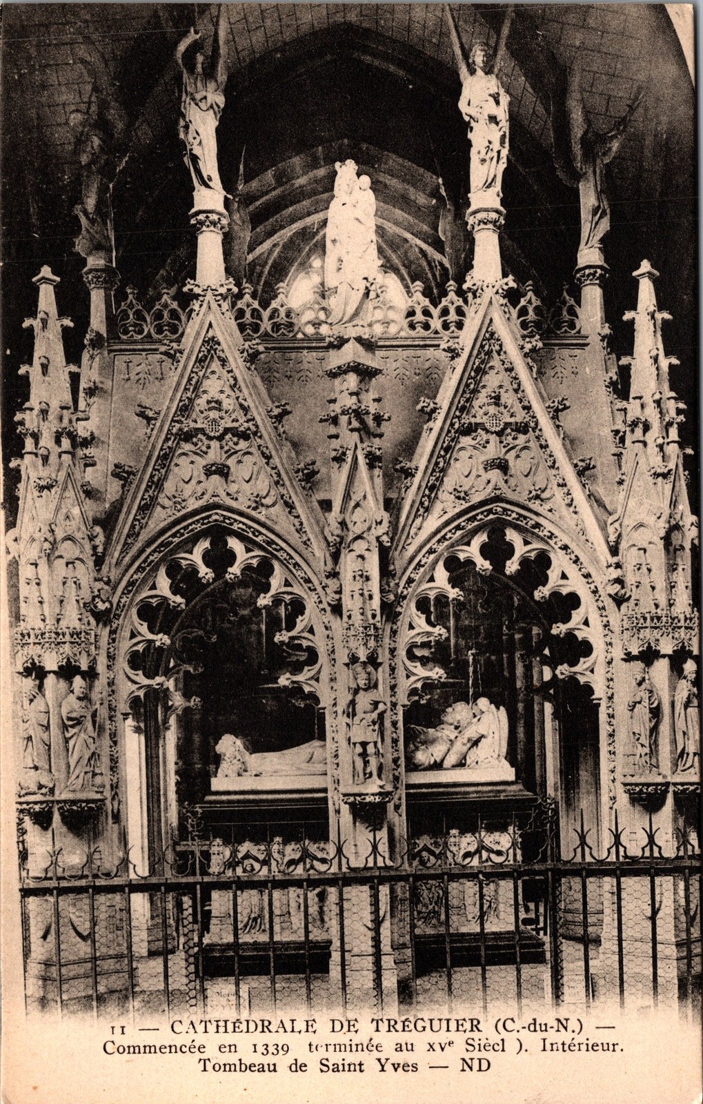 1900s France Tréguier Cathedral Saint Yves Tomb Postcard ND Levy Neurdein