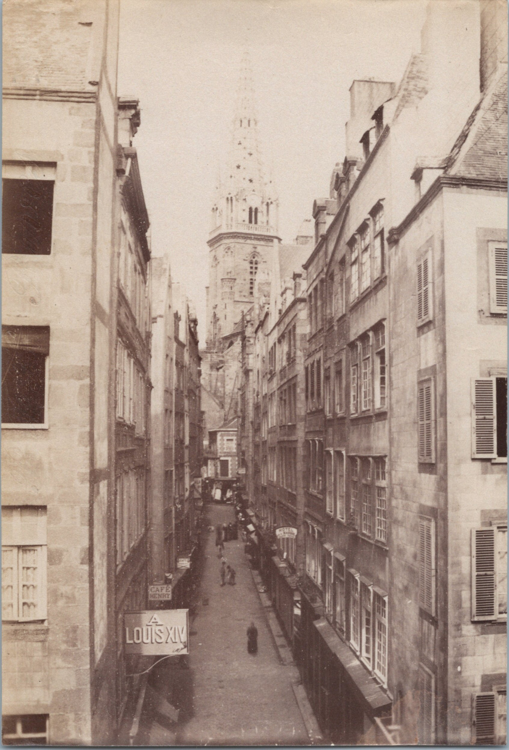 France, Saint-Malo, la Grande Rue, vintage print, ca.1880 vintage print print print