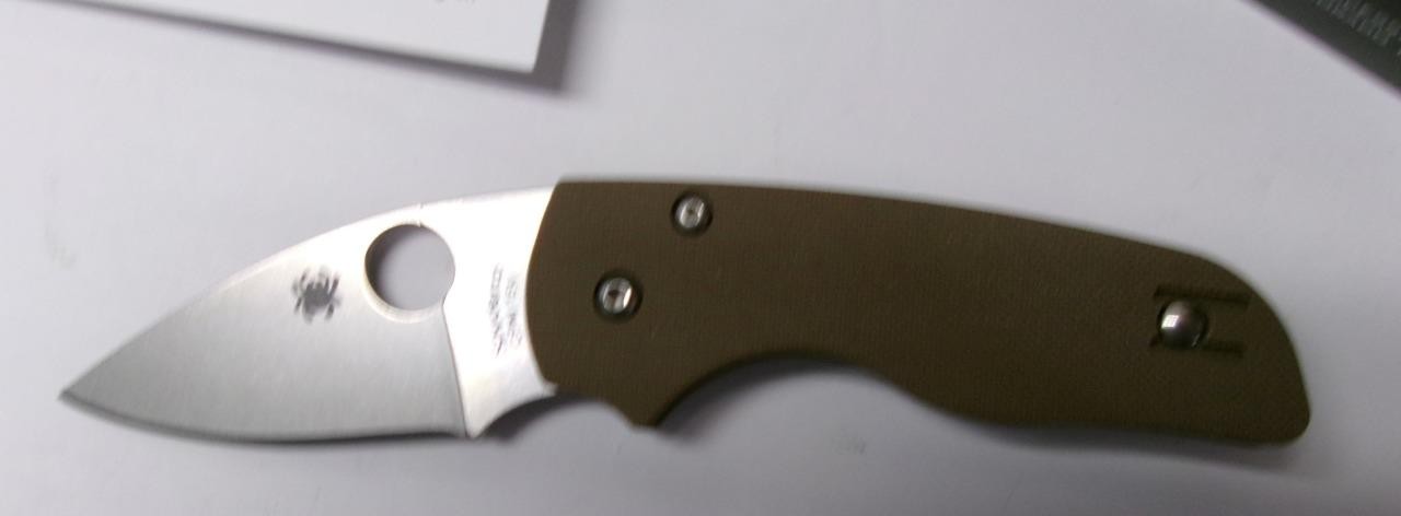 Spyderco C230GPBN15V Lil' Native CPM 15V & Brown G10 Handles Plain Edge NEW