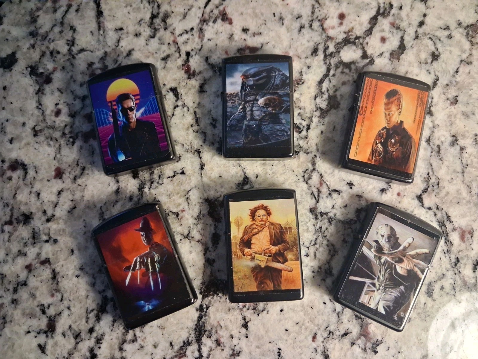 Black Metal Flip Top Lighters HORROR HALLOWEEN THEMED *Pick Your Character*