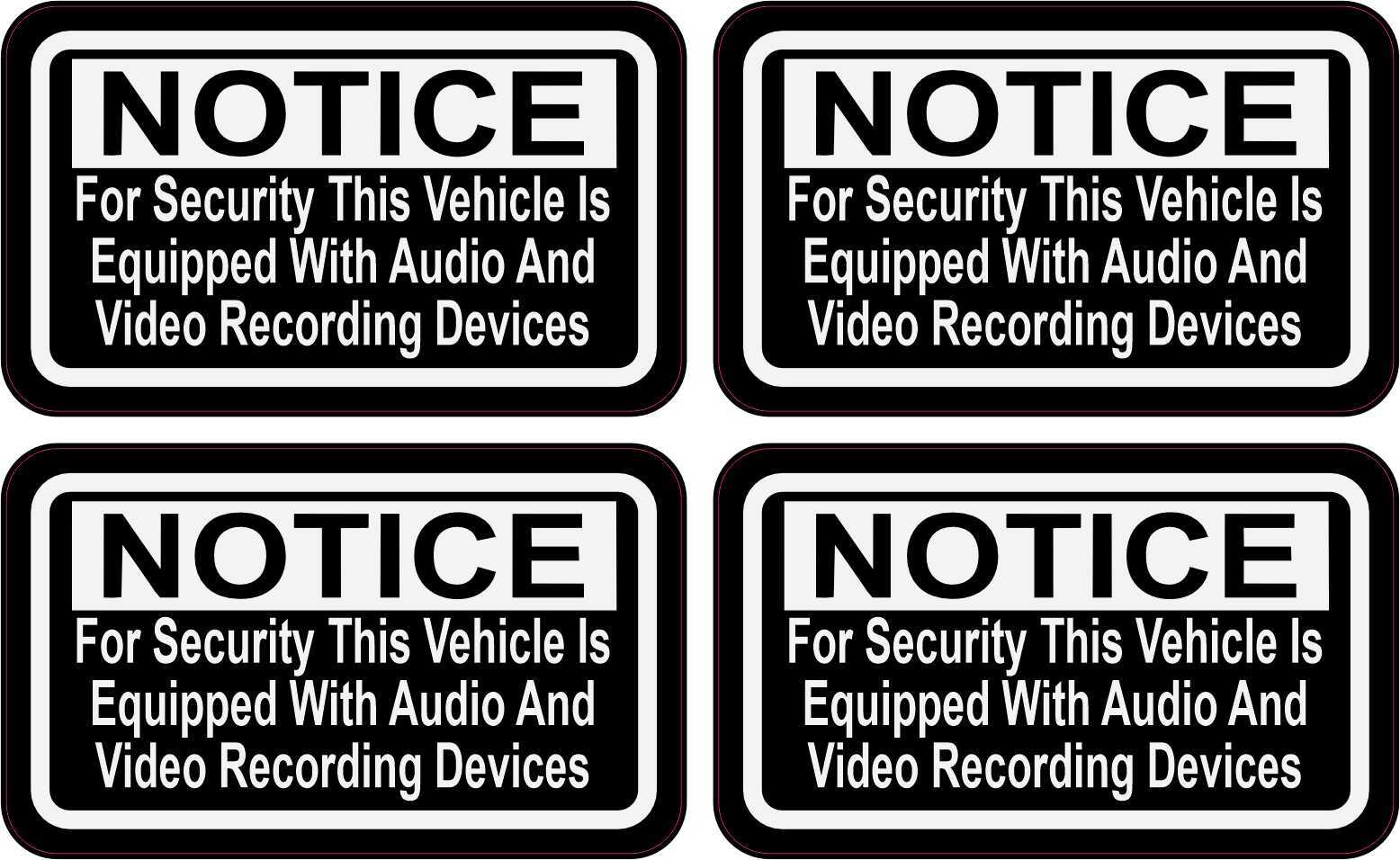 StickerTalk Vehicle Equipped w/ Audio Video Recording Sticker, 2.5 inches x 1...