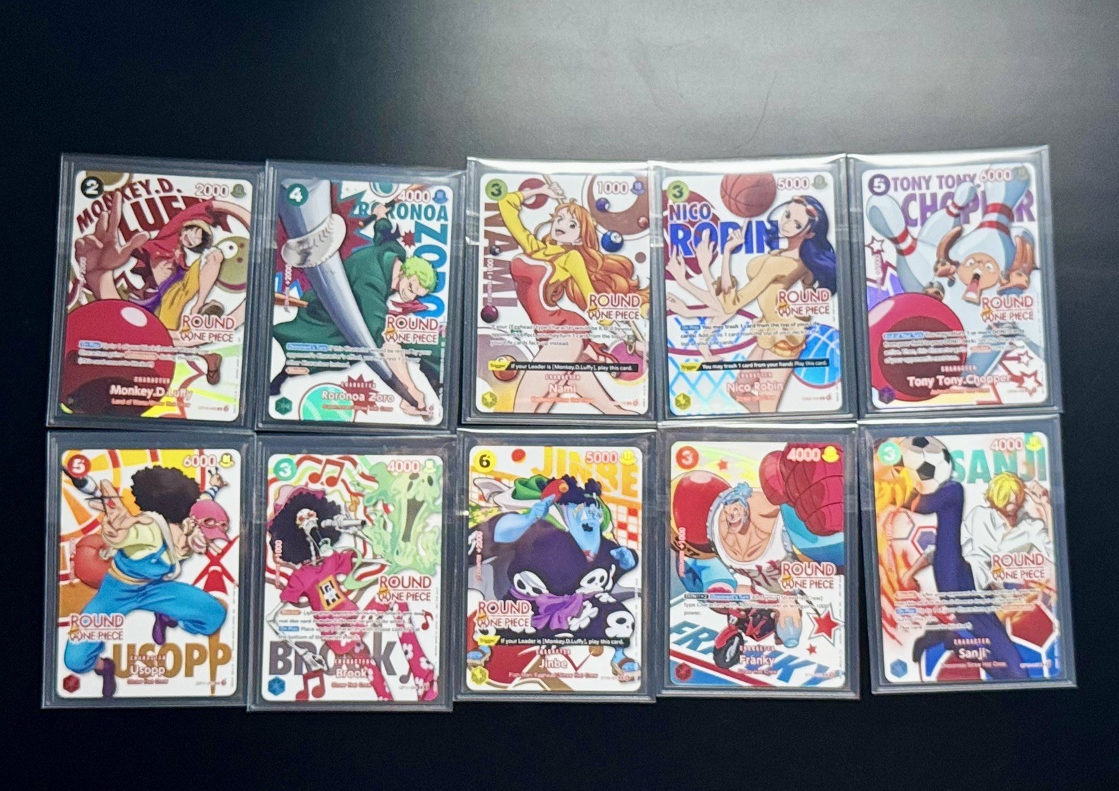 Round1 × One Piece TCG  Promo Card FULL COMPLETE SET  Near Mint 10 cards English