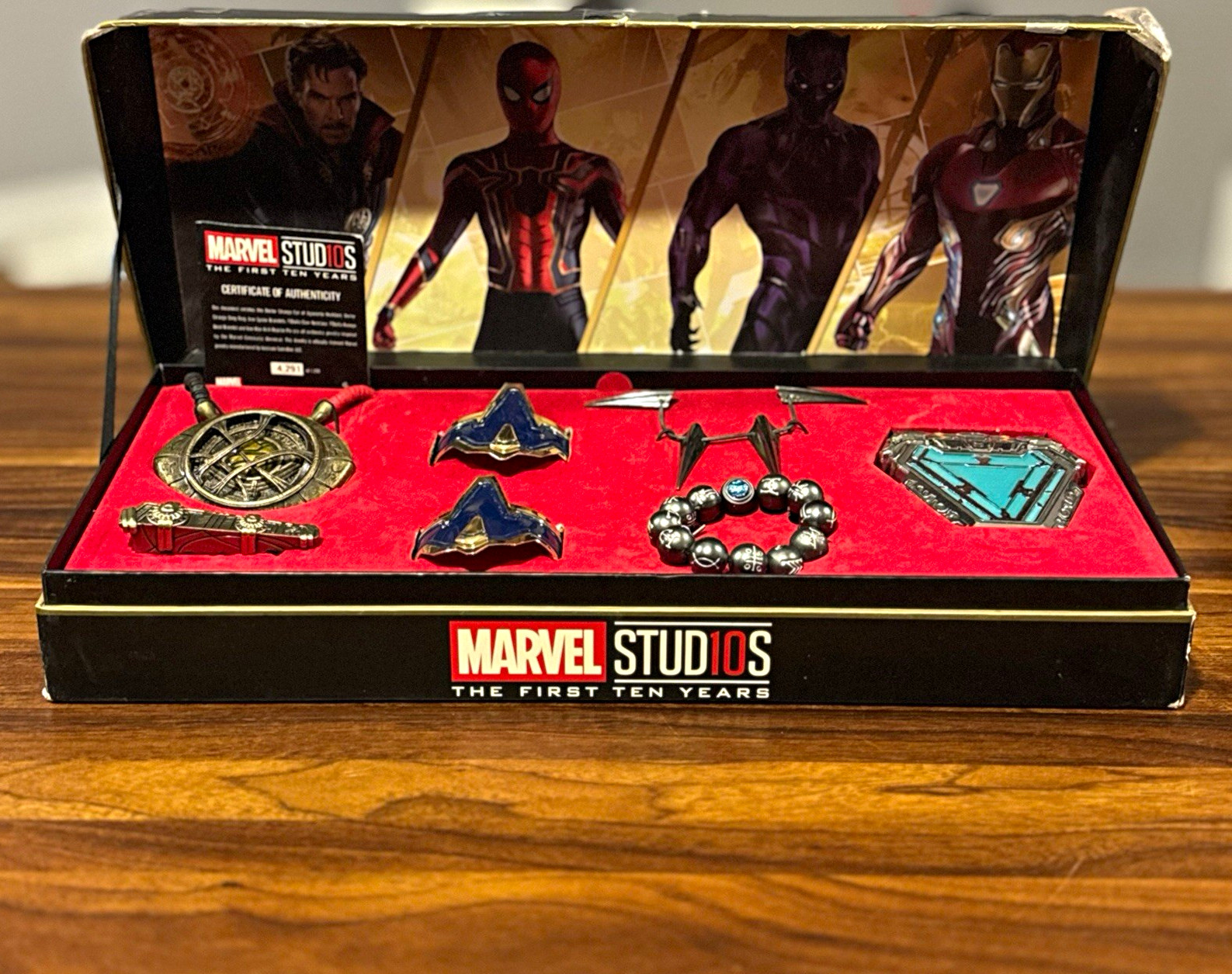 Marvel Studios First Ten Years Metal Jewelry Set w/ COA Limited 4291/5000