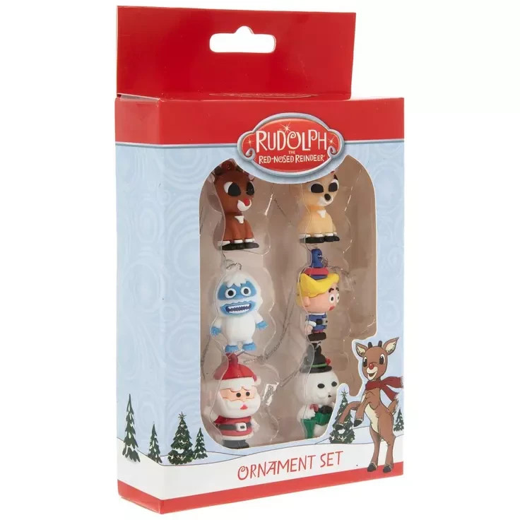 NEW 6 pc Mini Ornament Set Rudolph Red-Nosed Reindeer Island of Misfits