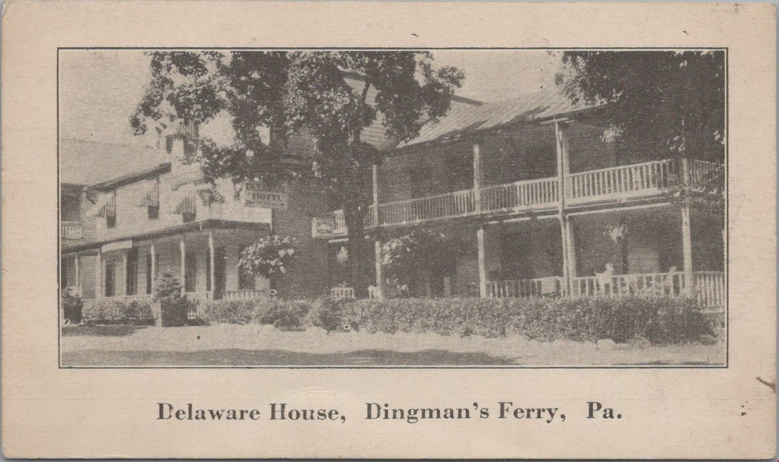 Postcard Delaware House Dingman's Ferry PA 1932