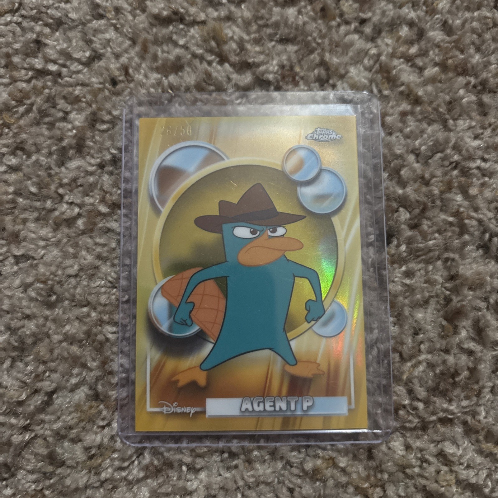 2026 TOPPS CHROME DISNEY #117 AGENT P GOLD REFRACTOR /50 (Perry Phineas & Ferb)