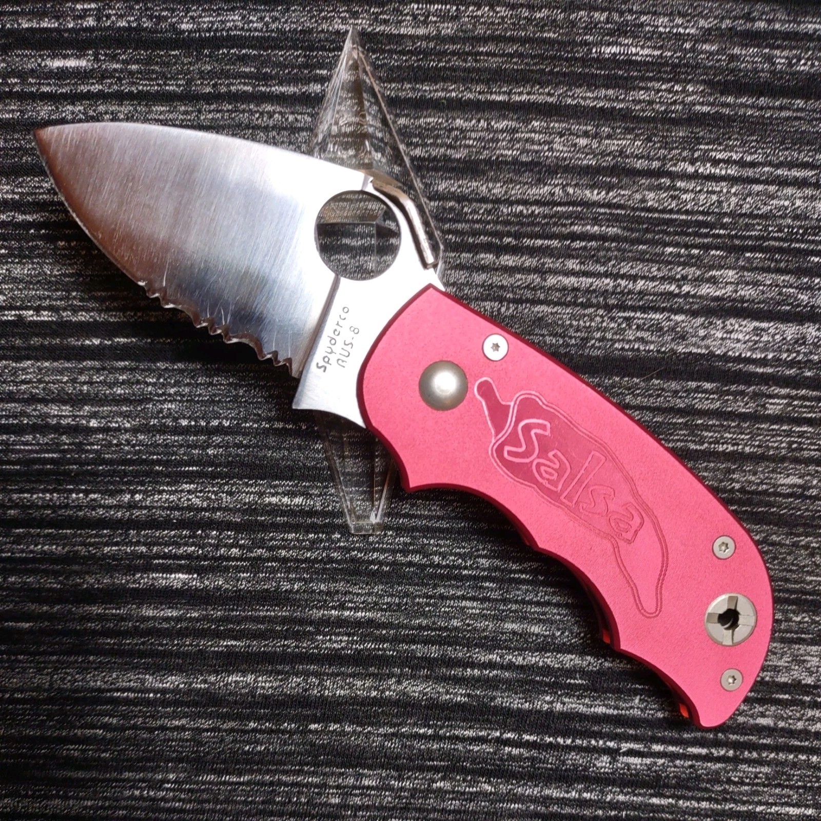 🔥🔴Rare Spyderco Salsa Discontinued Cranberry model #C71CBPS Taipei Taiwan AUS8