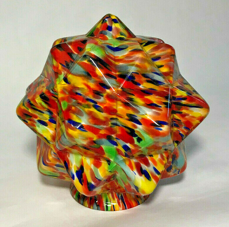 New Art Deco Starburst End Of Day Lamp Shade Globe, 3 1/4