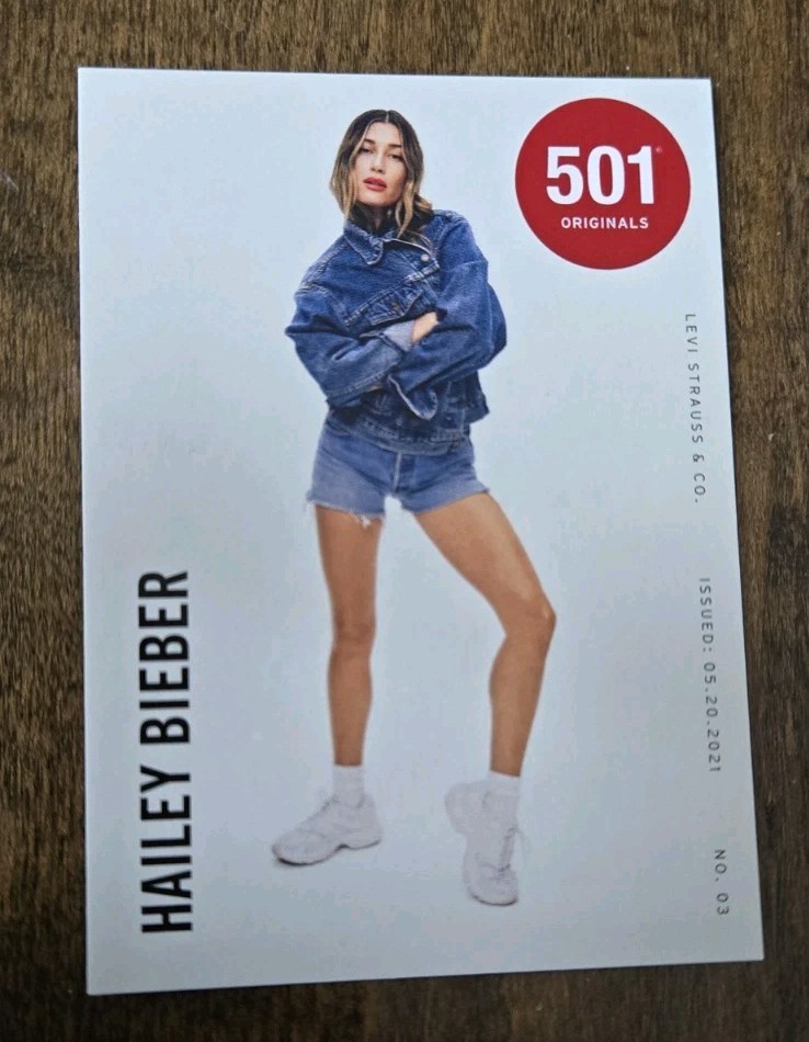 2021 LEVIS 501 ORIGINALS PROMO ROOKIE CARD HAILEY BIEBER BALDWIN MODEL /7700 # 3
