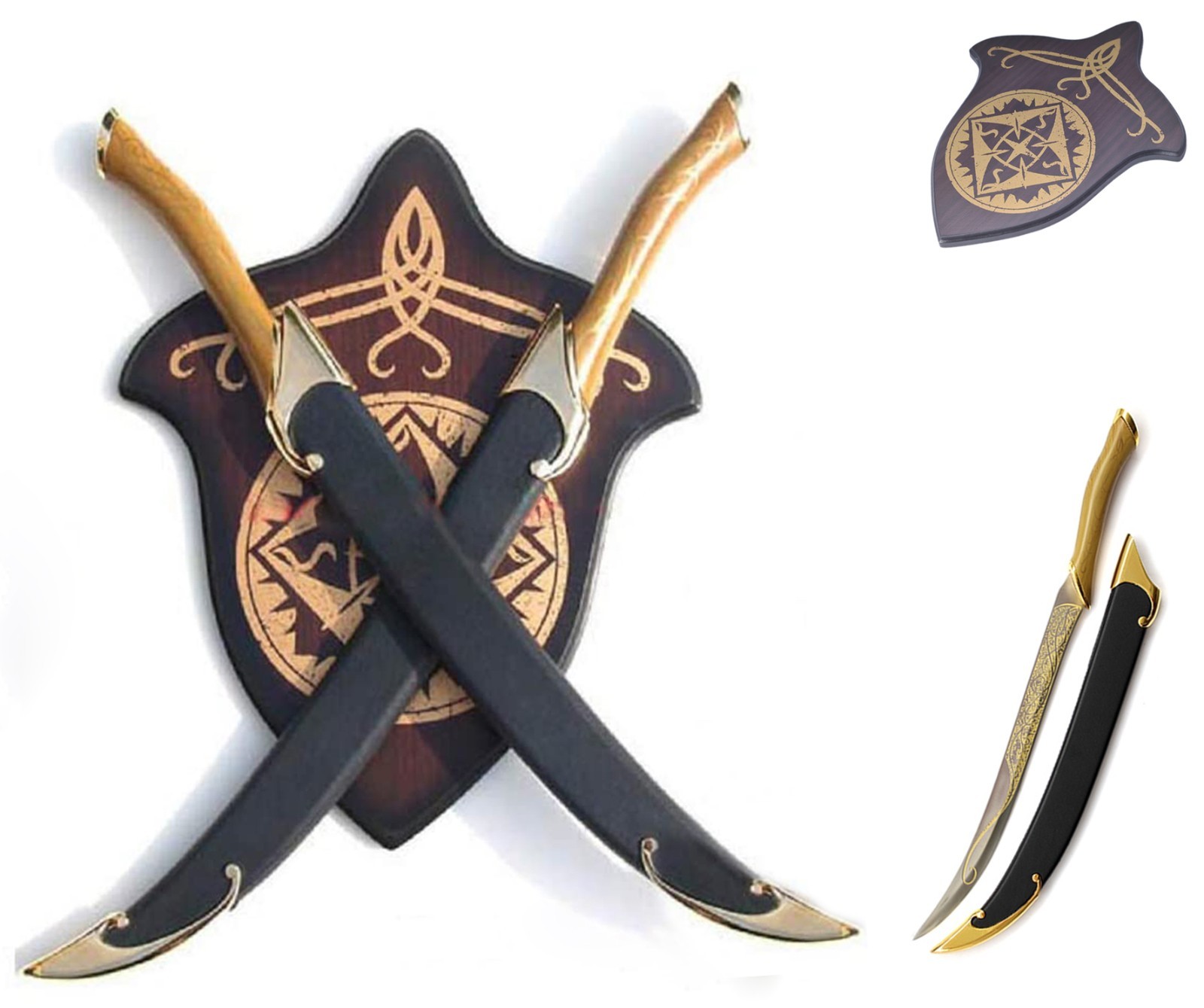 Elf Double Sword With Scabbard,Legolas Cosplay Sword,One Set of Two.Collect.