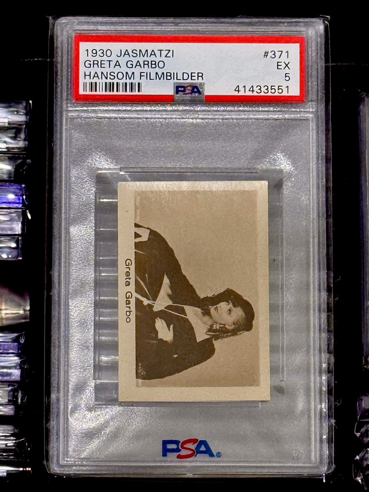 GRETA GARBO 1930 JASMATZI #371 HANSOM FILMBILDER PSA 5 - RARE CARD BERY LOW POP