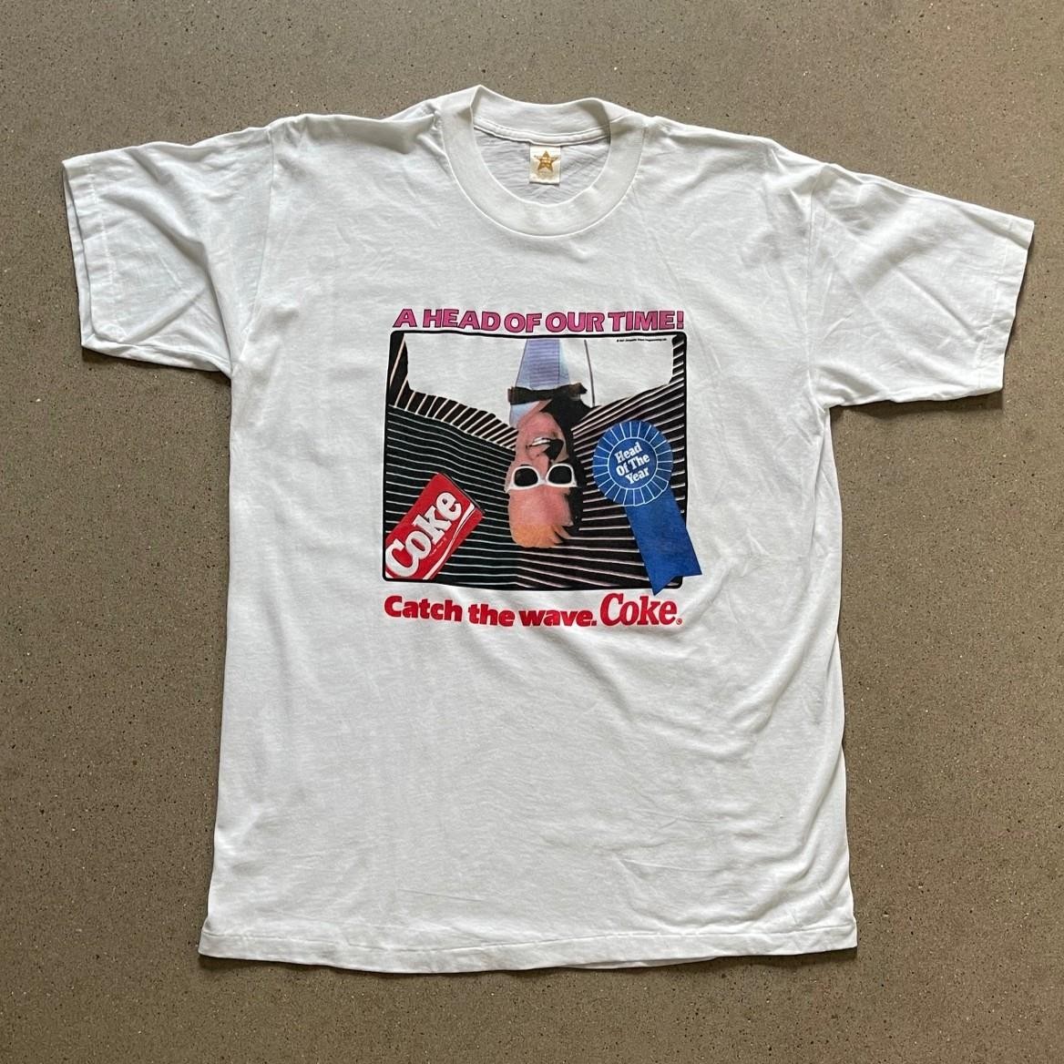 VTG Max Headroom Coca Cola Coke Catch the Wave Promo T Shirt Men's XL 46 White