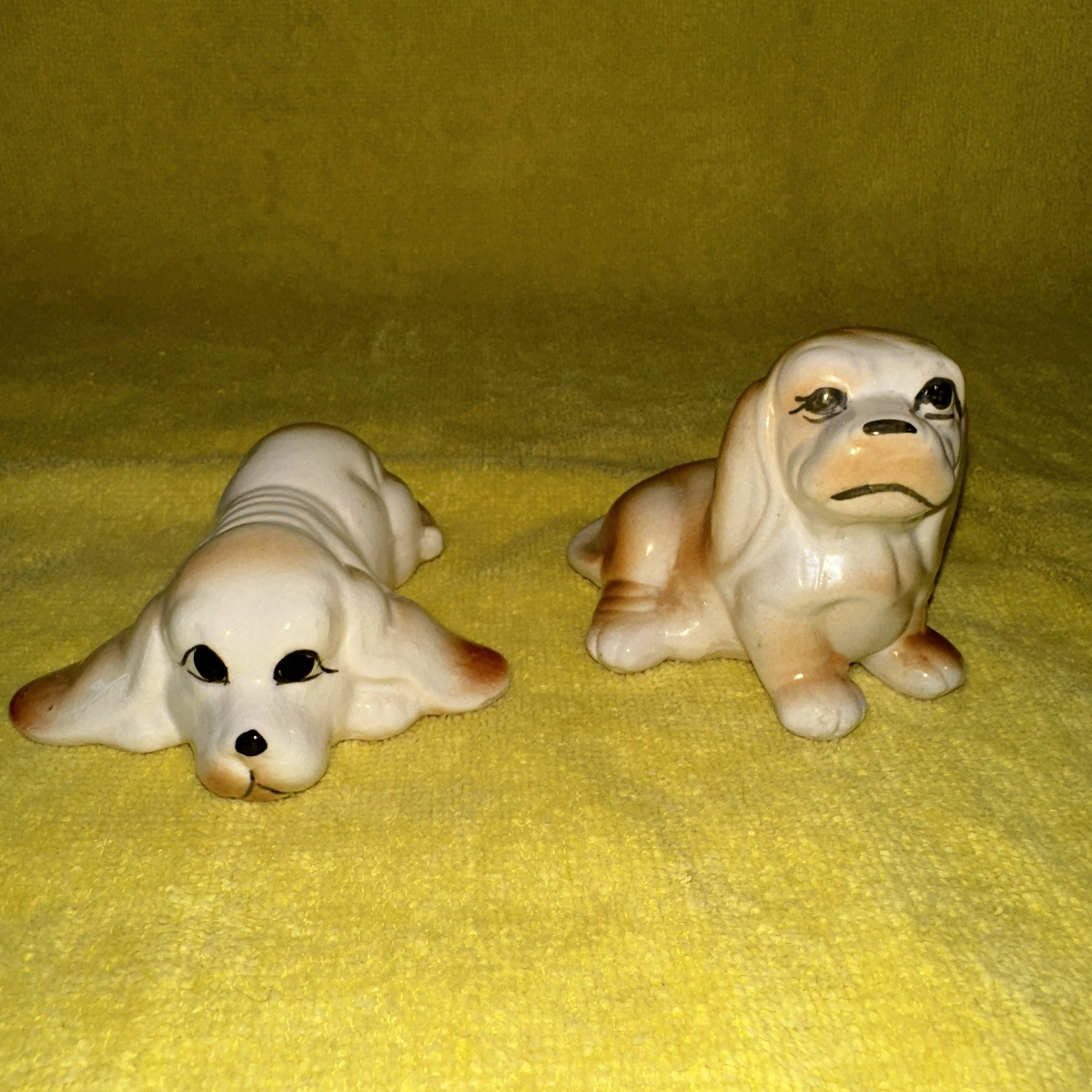 Hound Spaniel Puppy Ceramic Figurines Vintage