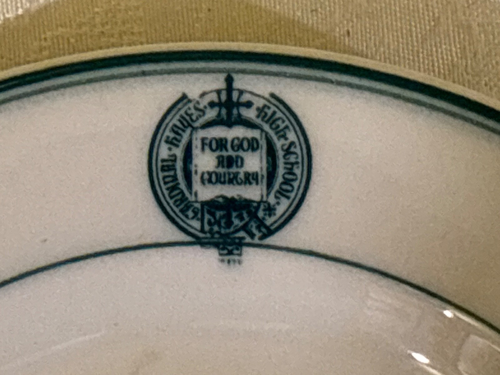Rare 1940s Bishop Hayes High School Bronx NY hotel China butter plate 6.25”