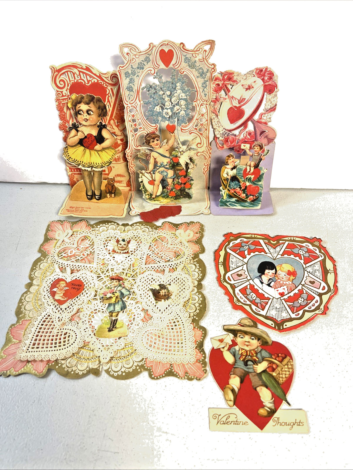 Victorian Lot Some Die-Cut Mechanical Moveable Valentine Cards