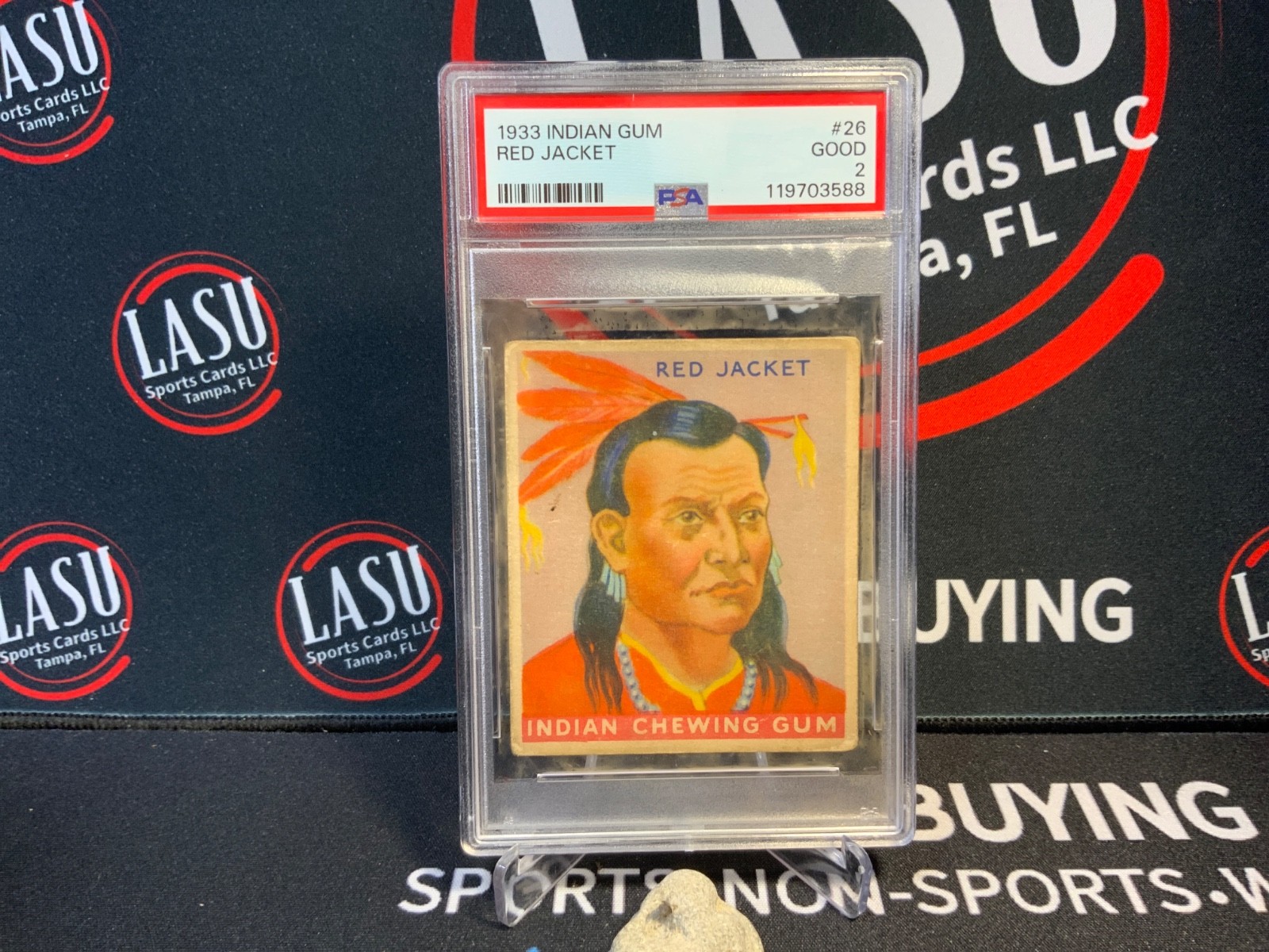 1933 Goudey Indian Gum #26 Red Jacket PSA 2