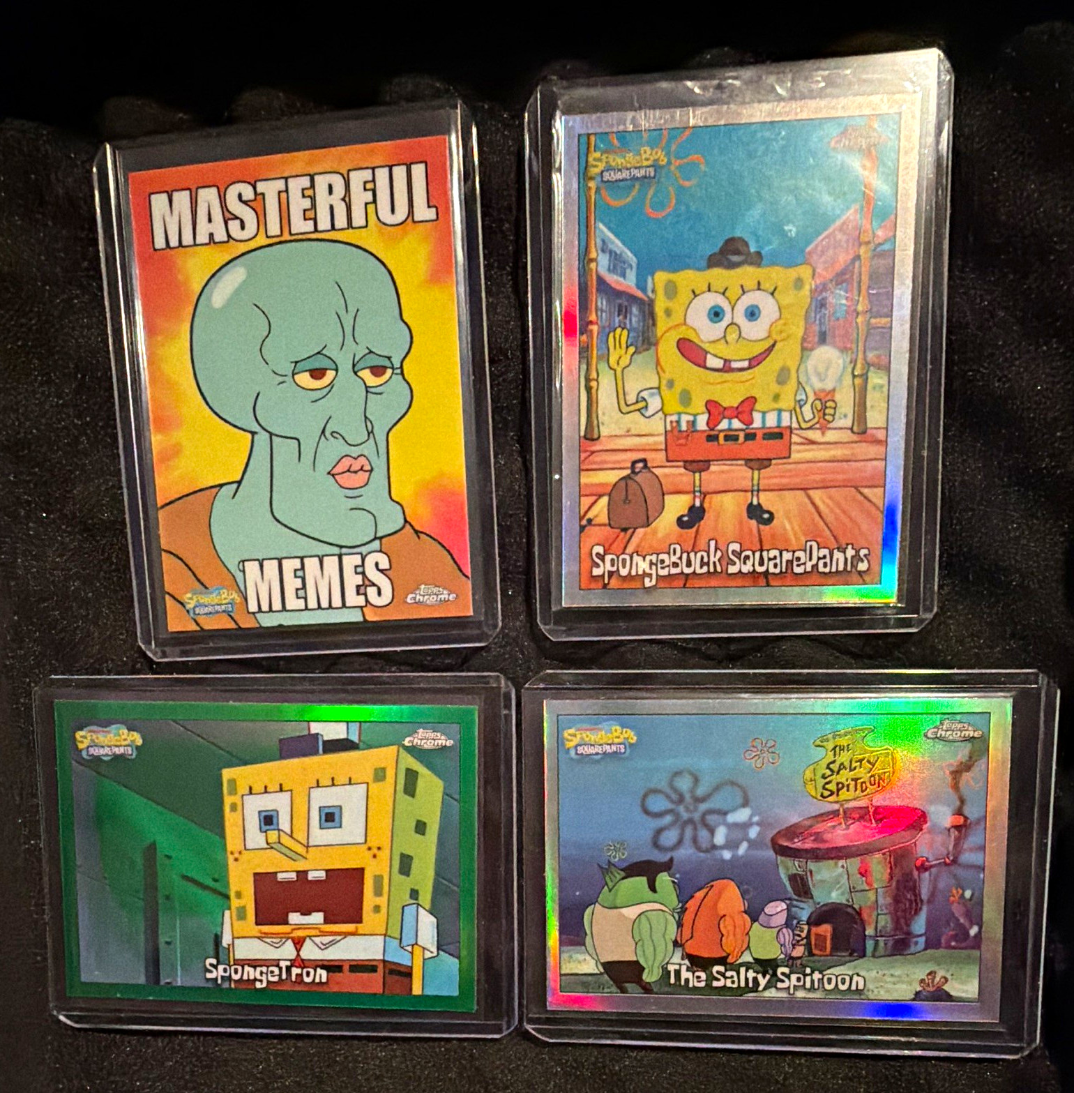 Topps Chrome 2025 SpongeBob SquarePants 4-Card Lot Chrome Handsome Squidward