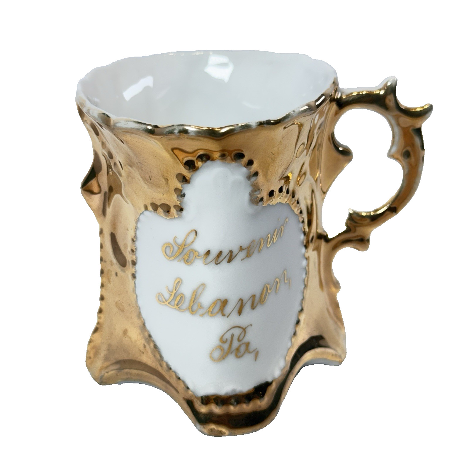 LEBANON PA PENNSYLVANIA Antique 1900s  Souvenir China Gold Cup