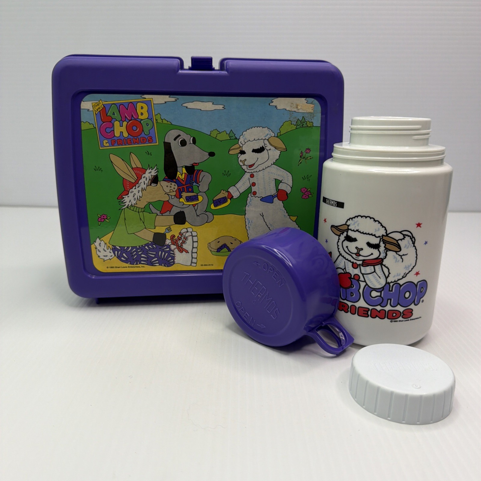 1993 Lamb Chop Lunchbox and Thermos Vintage Plastic Lunchpail