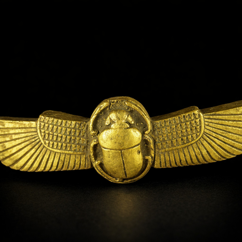 Rare Ancient Egyptian Winged Scarab Stone Statue Pharaonic Antiquities Bc