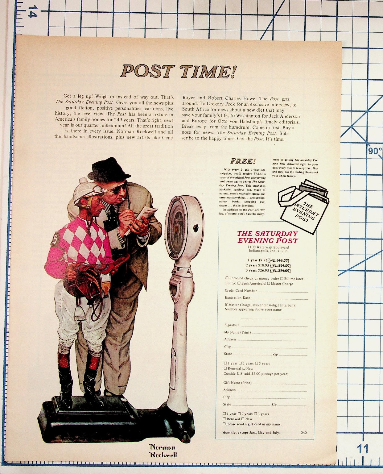 Norman Rockwell POST TIME Saturday Evening Post Ad Jockey Weigh In Ephemera